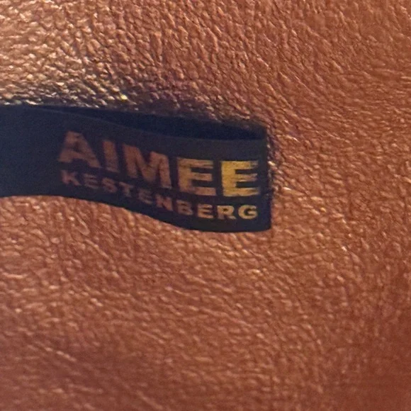 Aimee Kestenberg Leather Shoulder Bag Tote Purse Cream and Copper Lining - Picture 7 of 15